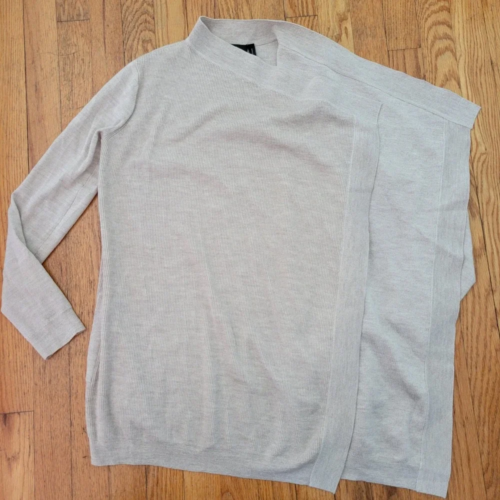 Theory P Winxie Soft Merino Wool Open Front Cascade Waterfall Cardigan Sweater‎